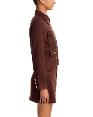Aqua Faux Suede Collared Jacket - Exclusive, photo 4