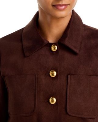 Aqua Faux Suede Collared Jacket - Exclusive, photo 5