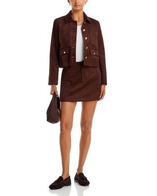 Aqua Faux Suede Collared Jacket - Exclusive, photo 6