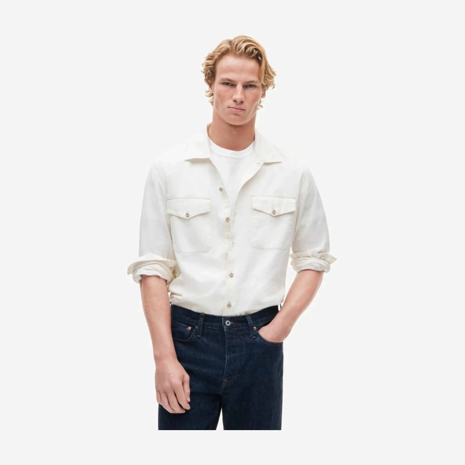 Wallace & Barnes chambray workshirt in hemp-cotton blend