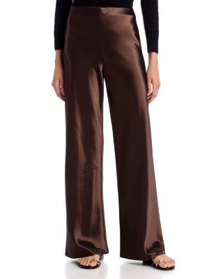 Aqua Satin Bias Cut Pants - Exclusive