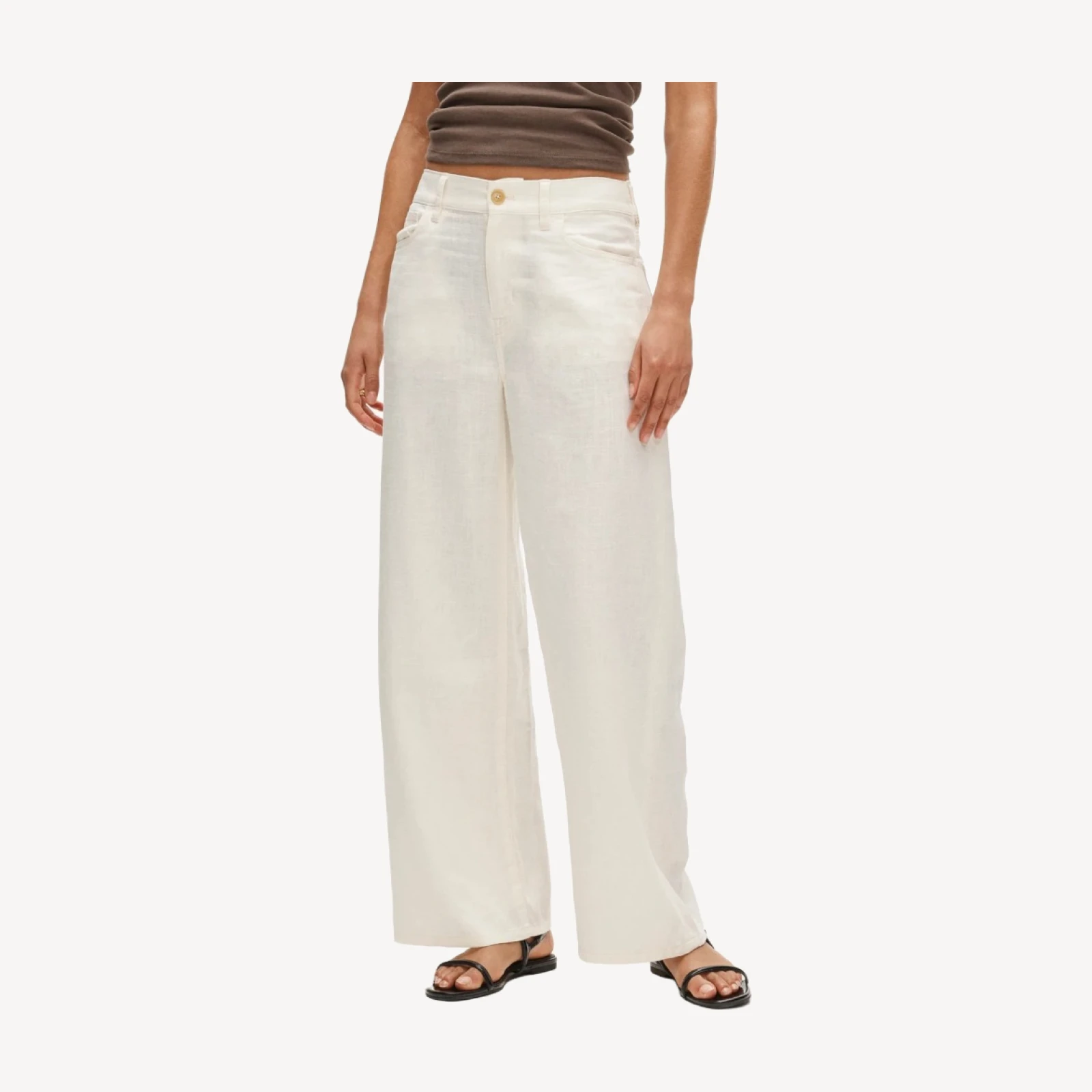 Five-pocket pant in stretch linen blend