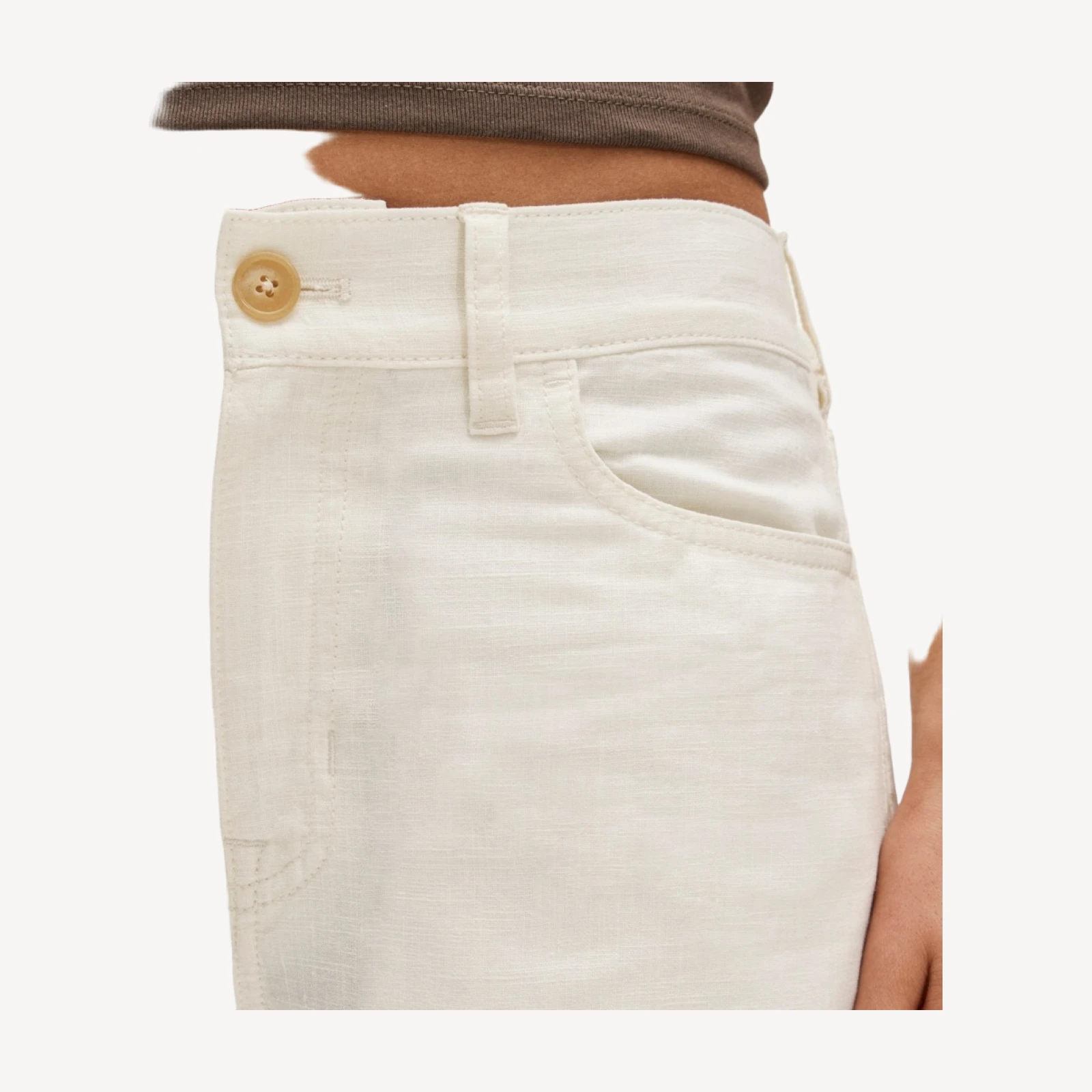 Five-pocket pant in stretch linen blend