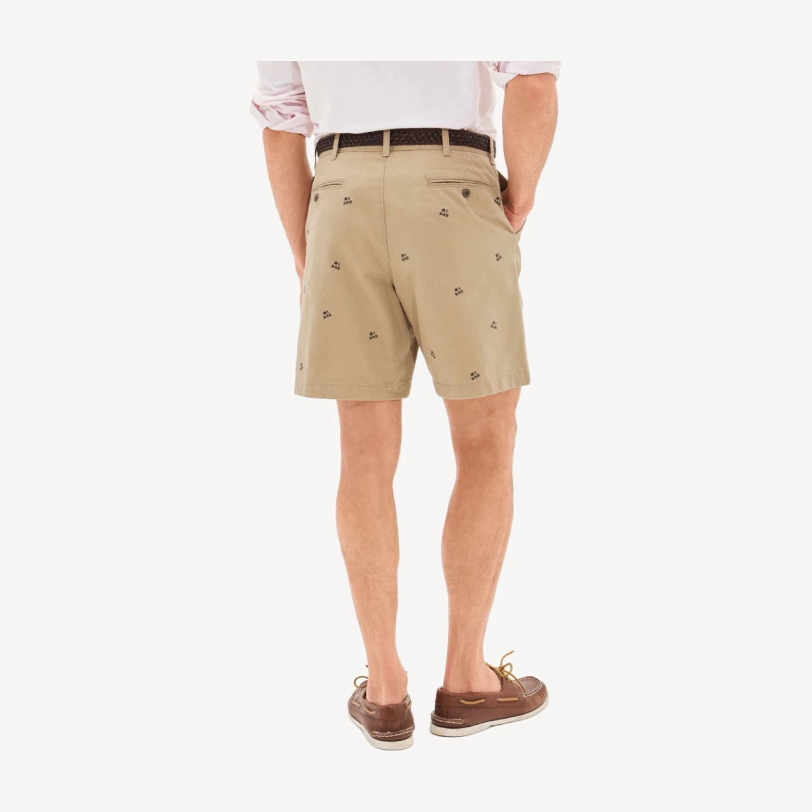 8" Classic chino short with #1 Dad embroidery