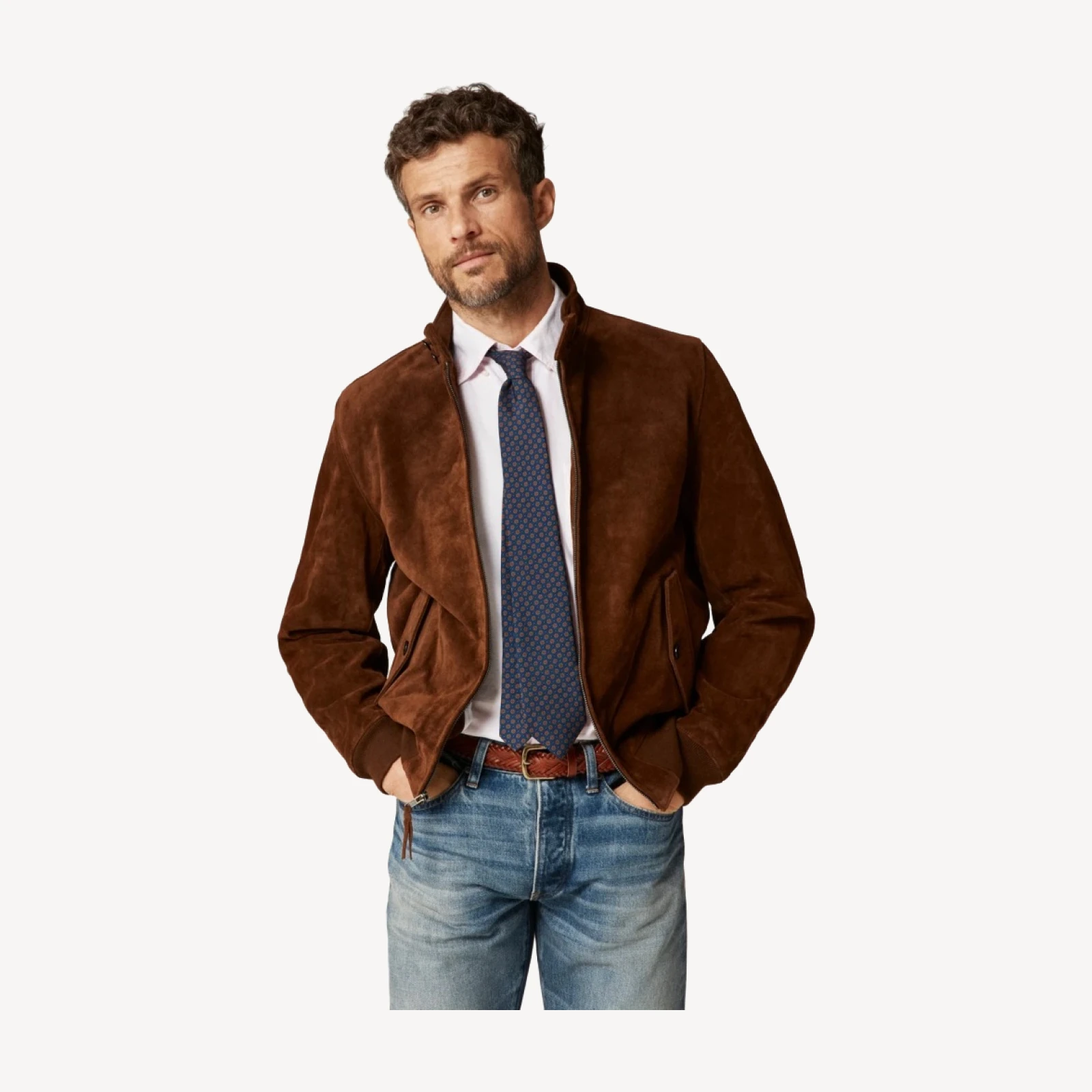 Harrington jacket in Italian suede