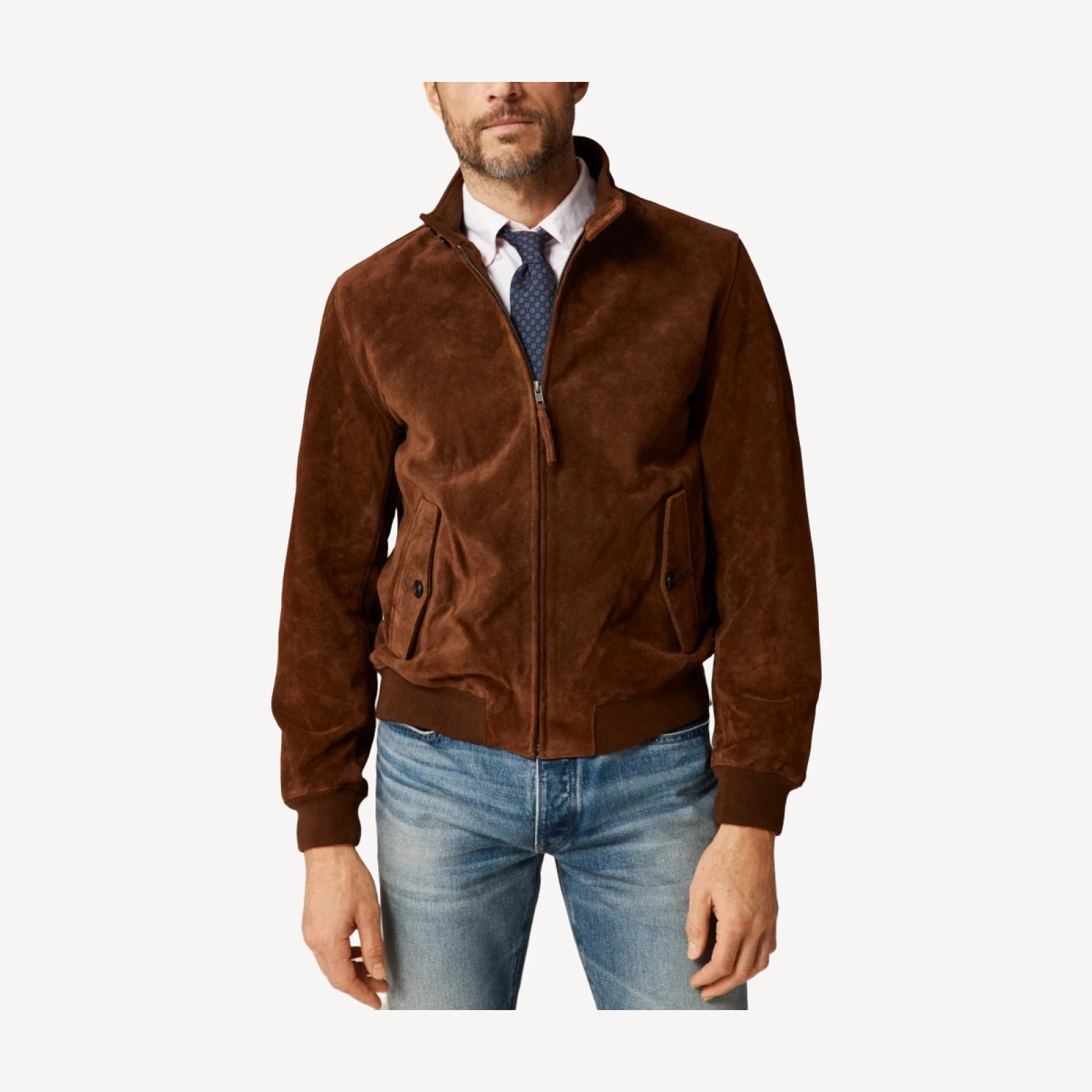 Harrington jacket in Italian suede