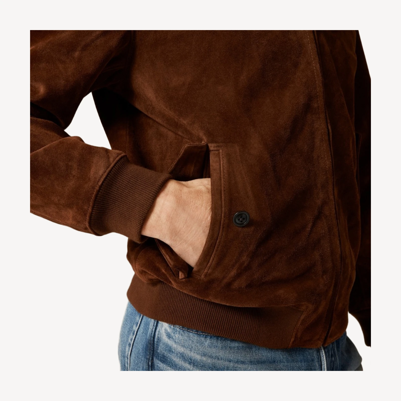 Harrington jacket in Italian suede