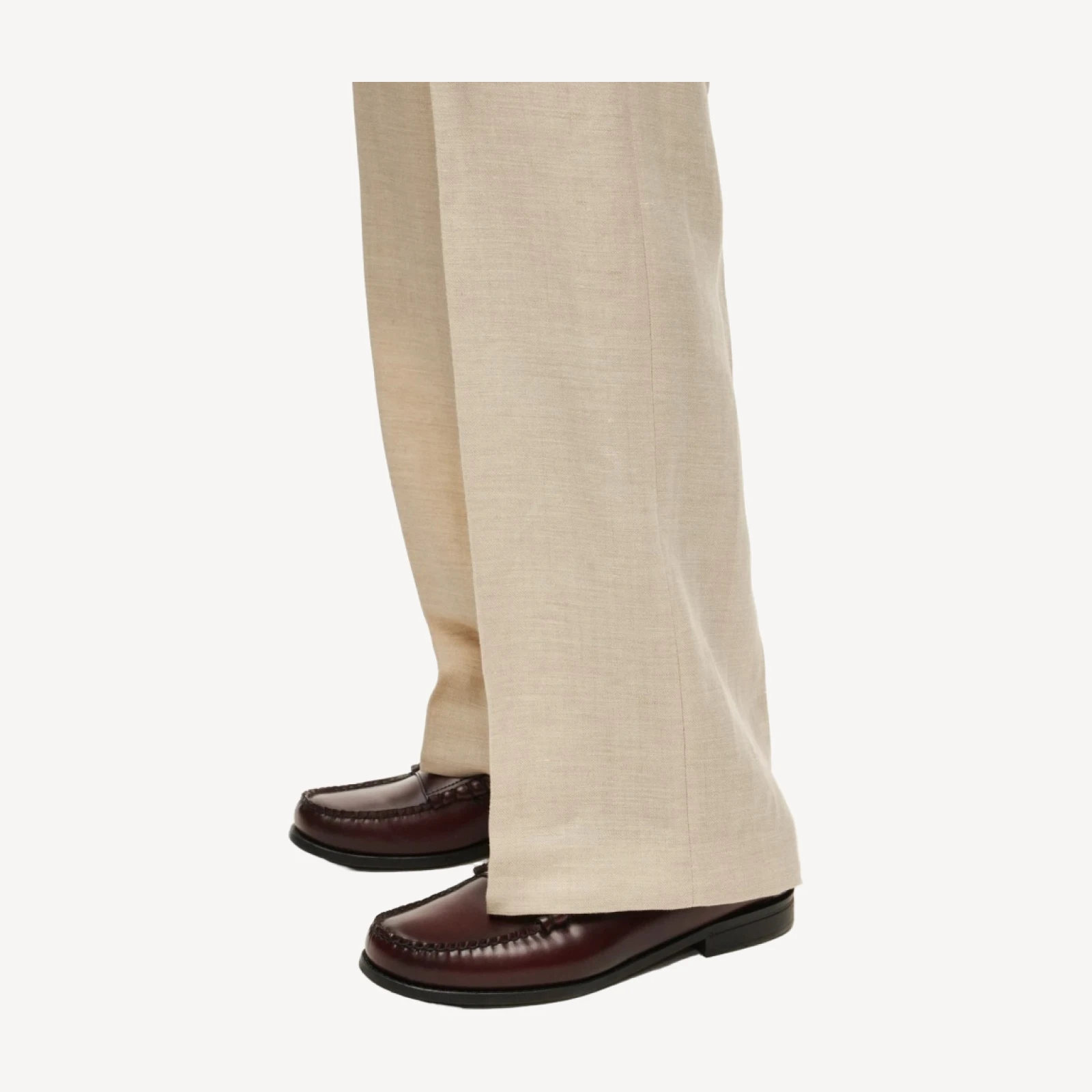 Relaxed-fit suit pant in English merino wool-linen blend