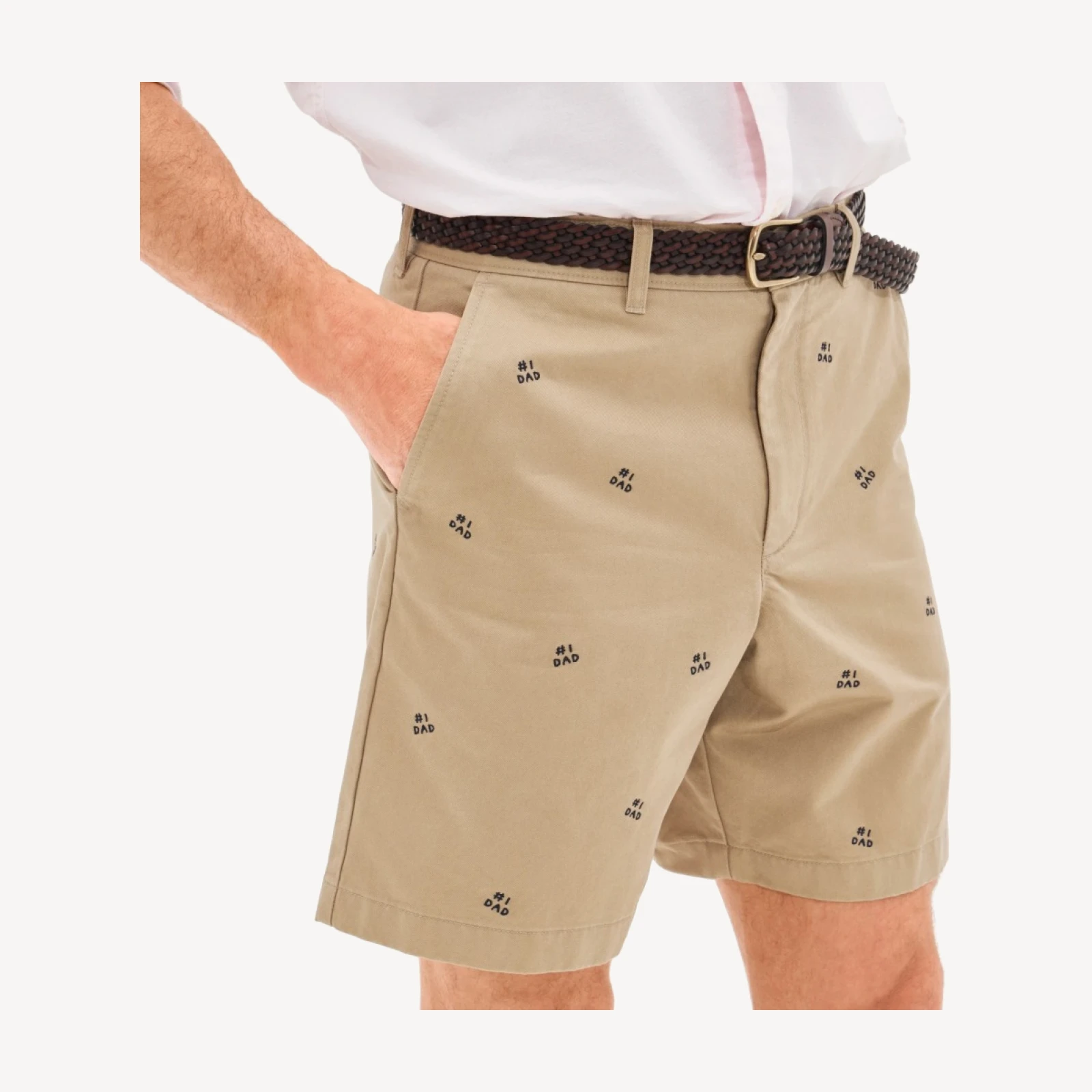 8" Classic chino short with #1 Dad embroidery
