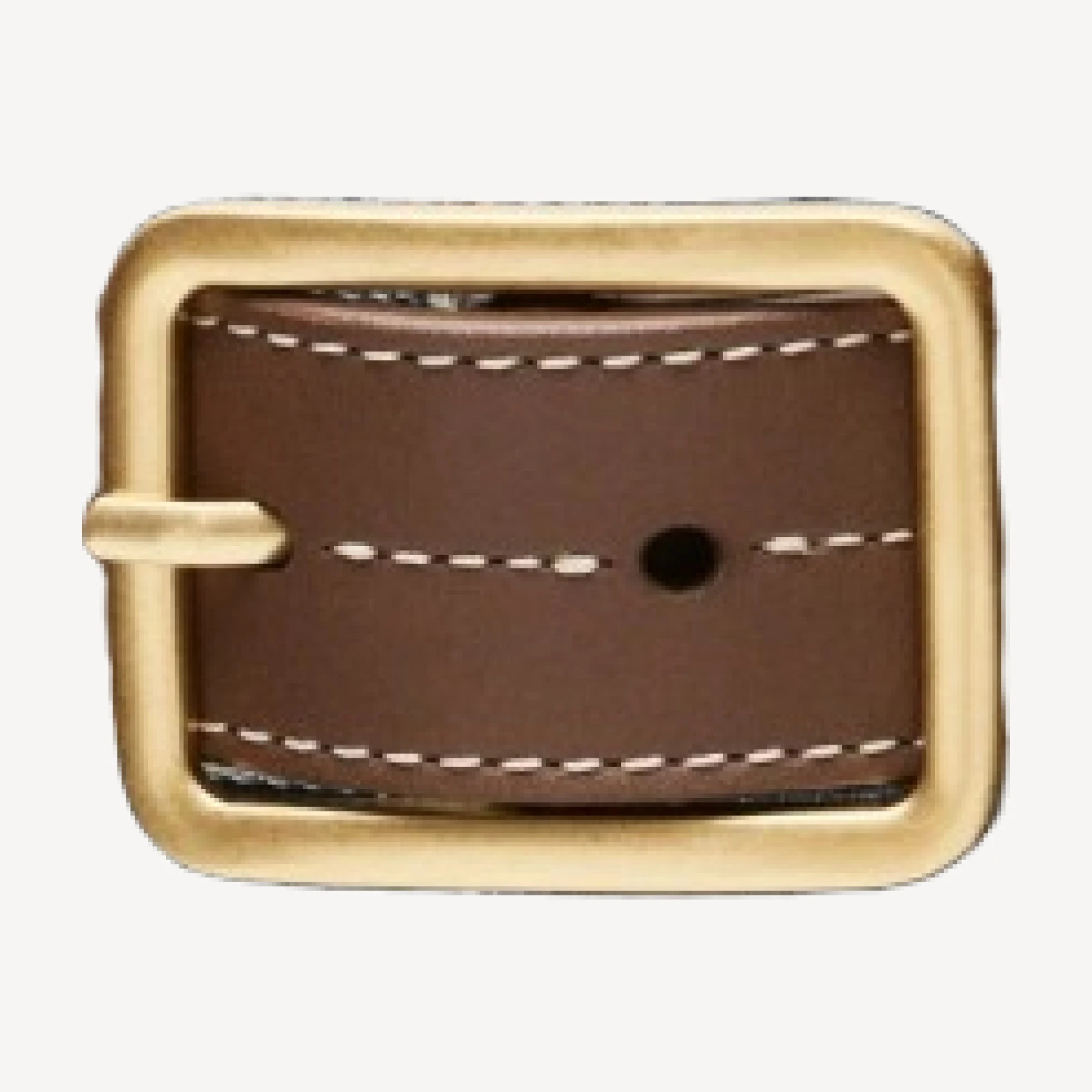 Topstitched belt in leather