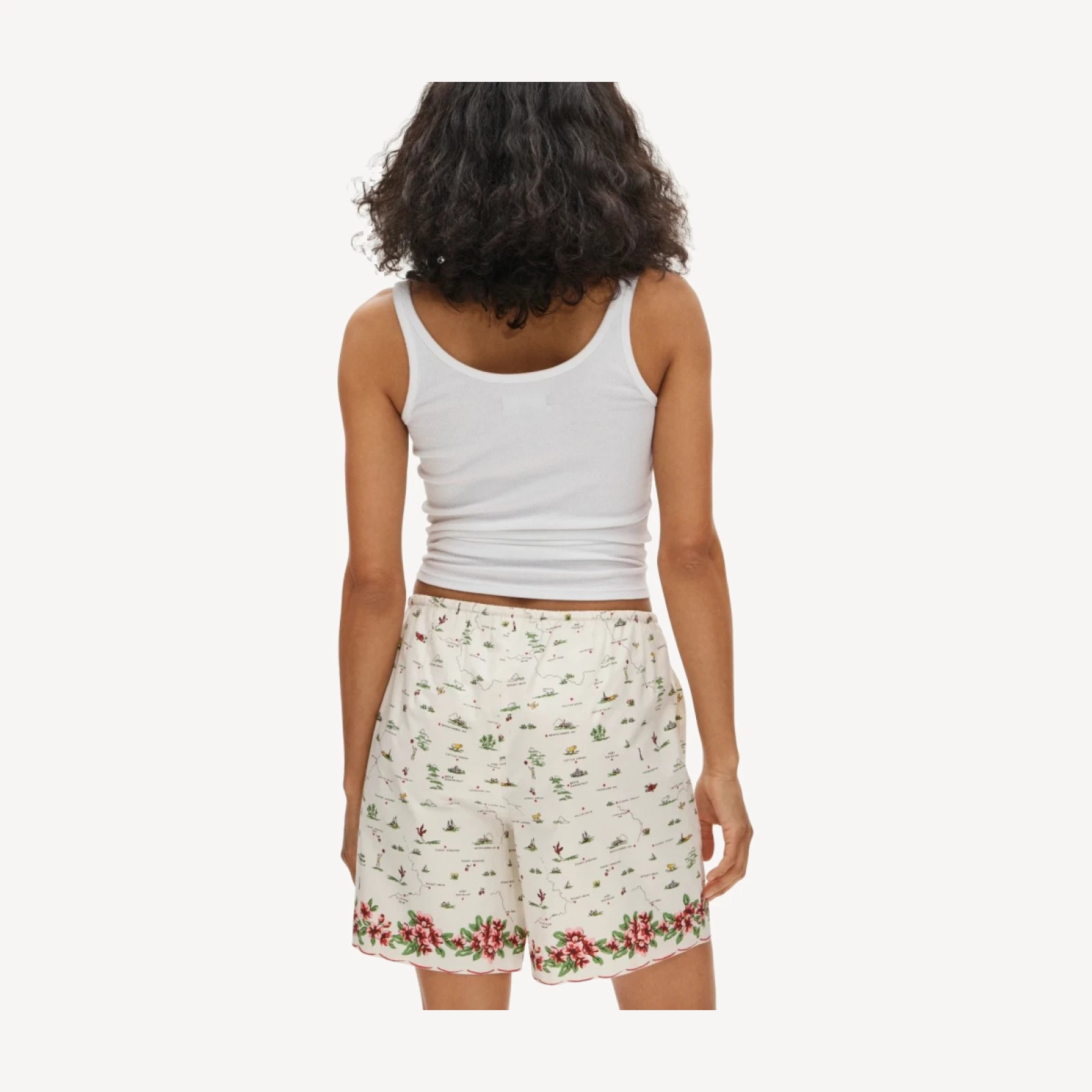 Cosmo short in map-print cotton poplin
