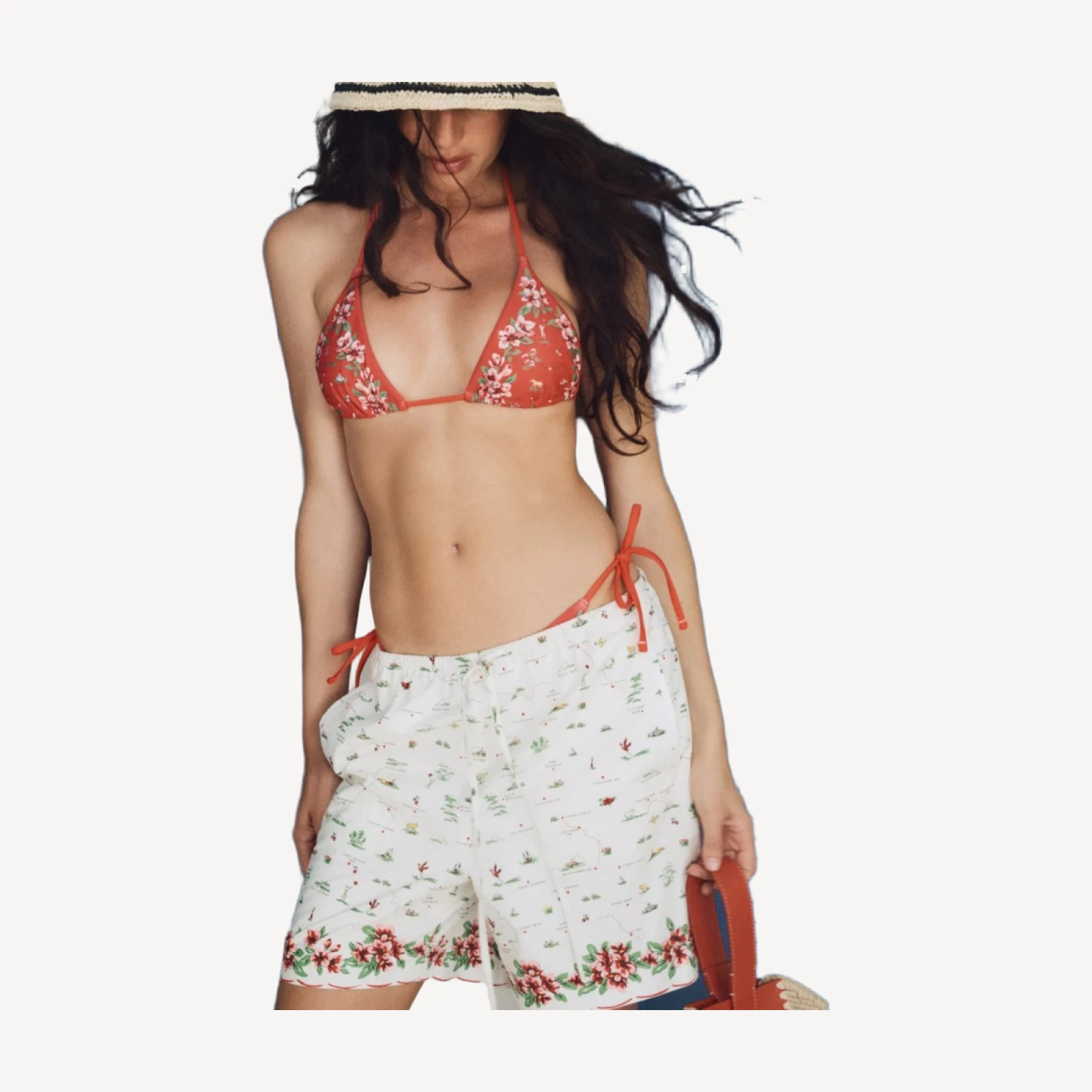 Cosmo short in map-print cotton poplin