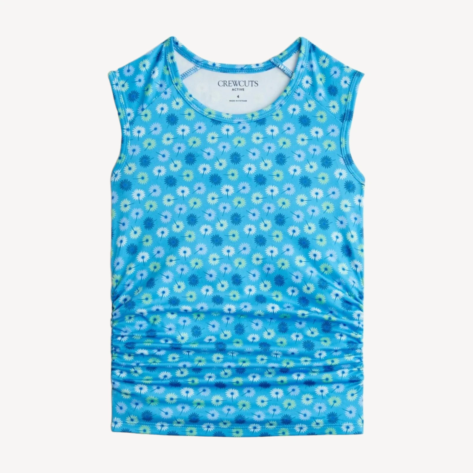 Girls' ruched tank top in performance jersey