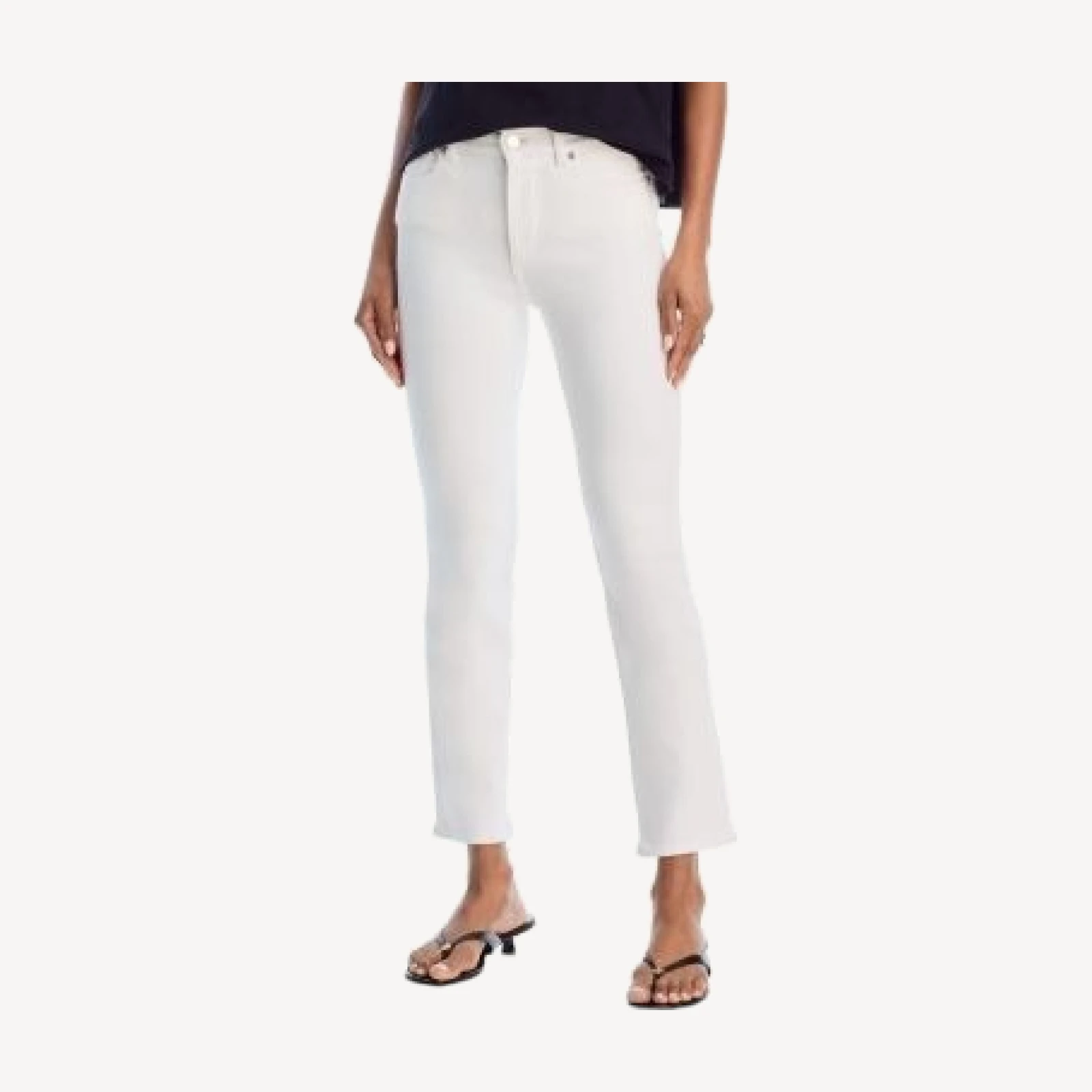 DL1961 Mara Straight Mid Rise Instasculpt Ankle Jeans in White