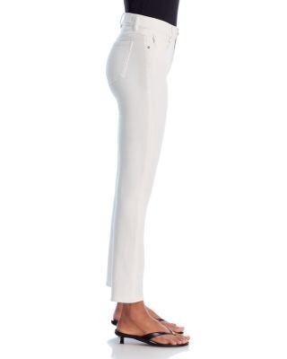 DL1961 Mara Straight Mid Rise Instasculpt Ankle Jeans in White