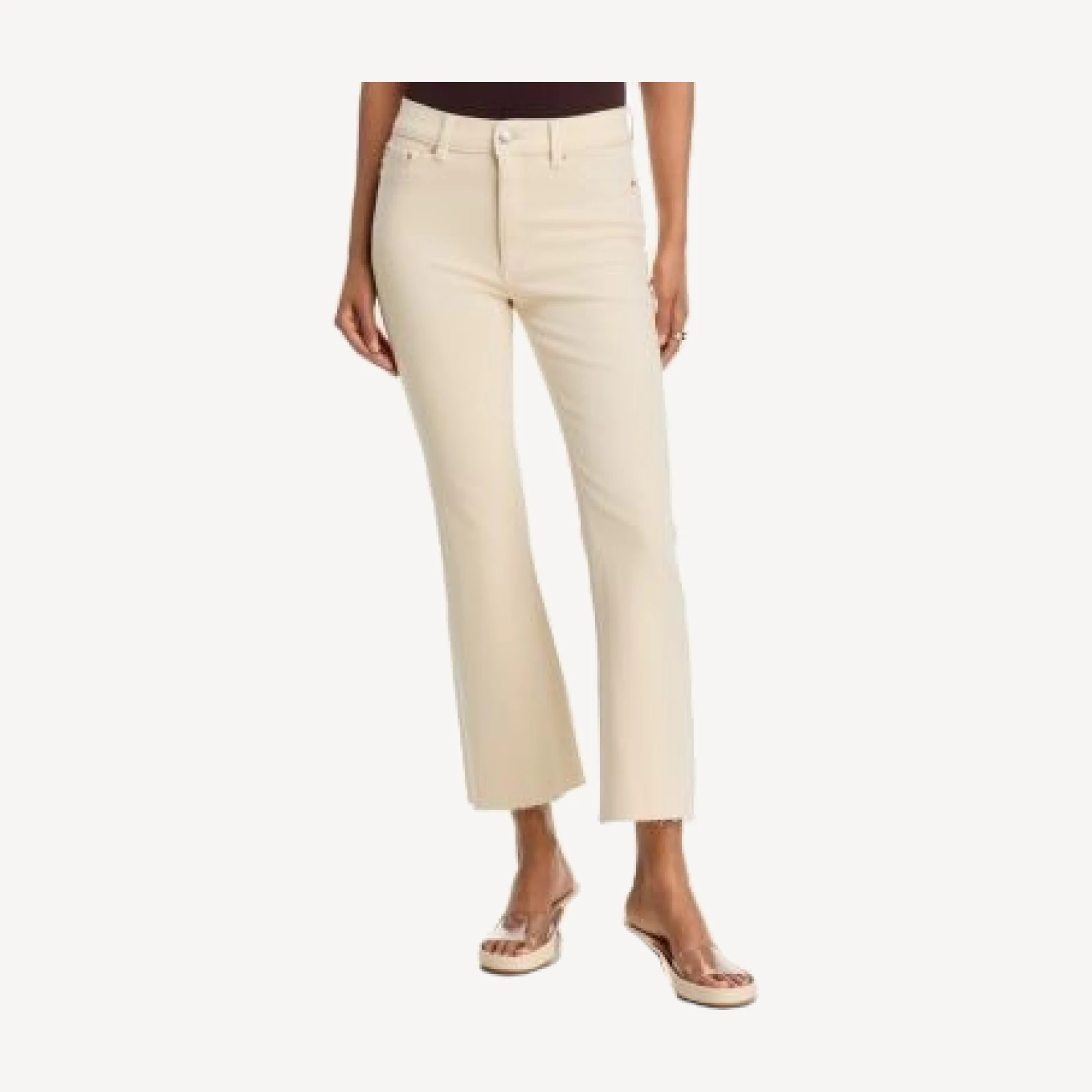 DL1961 Bridget Bootcut High Rise Instasculpt Crop Jeans in Flax