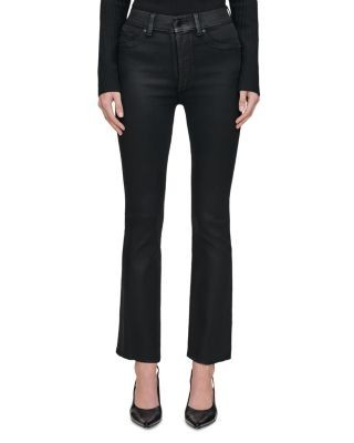 DL1961 Bridget Boot High Rise Instasculpt Coated Ankle Jeans in Black Coated