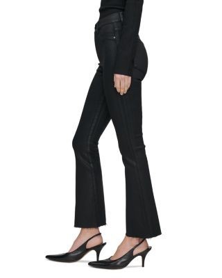 DL1961 Bridget Boot High Rise Instasculpt Coated Ankle Jeans in Black Coated