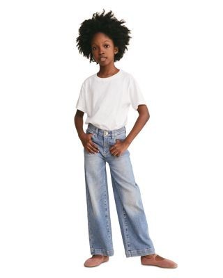 DL1961 Girls' Lily High Rise Wide Leg Jeans in Ravello - Little Kid
