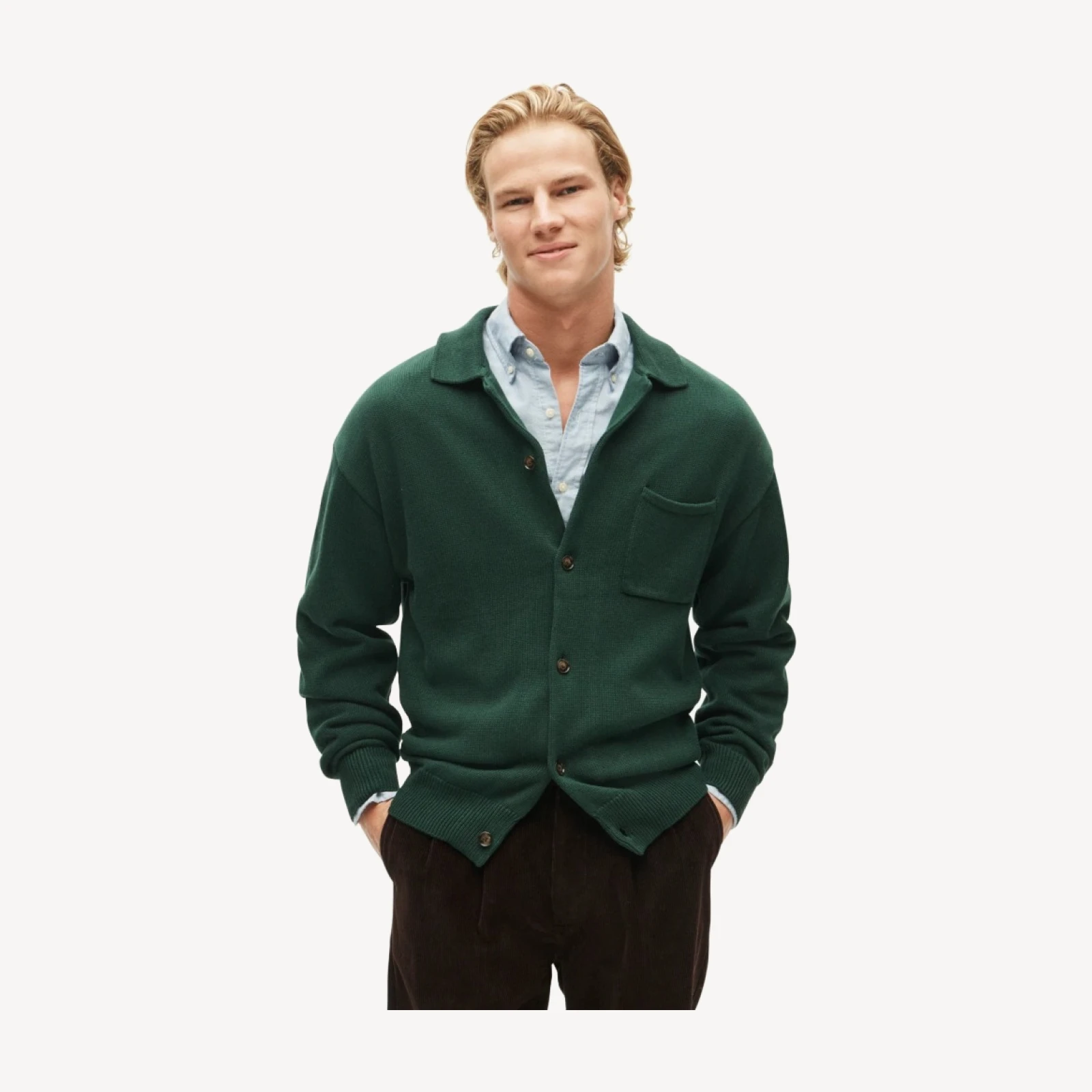 Heritage cotton polo cardigan sweater