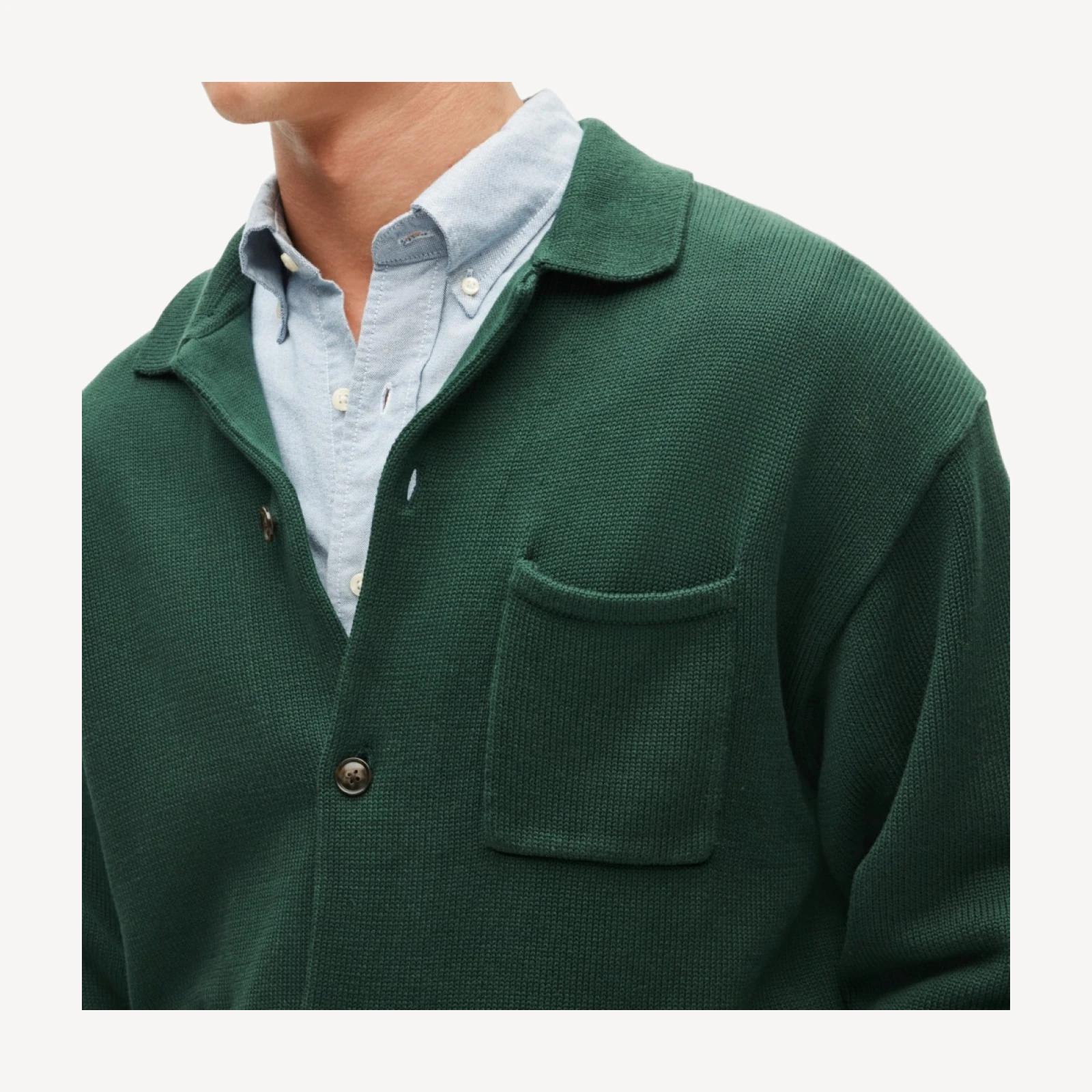 Heritage cotton polo cardigan sweater