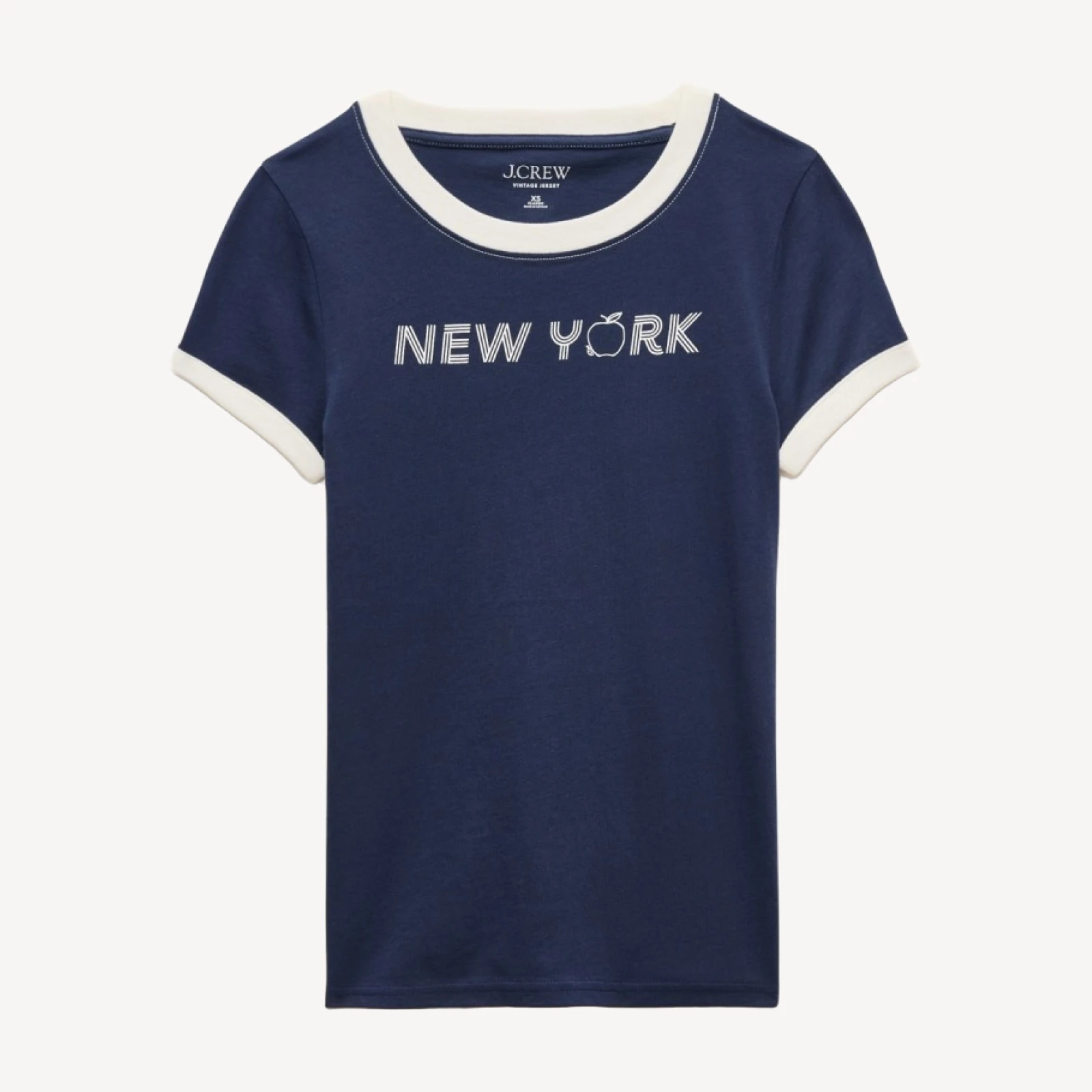 Vintage jersey "New York" graphic ringer T-shirt