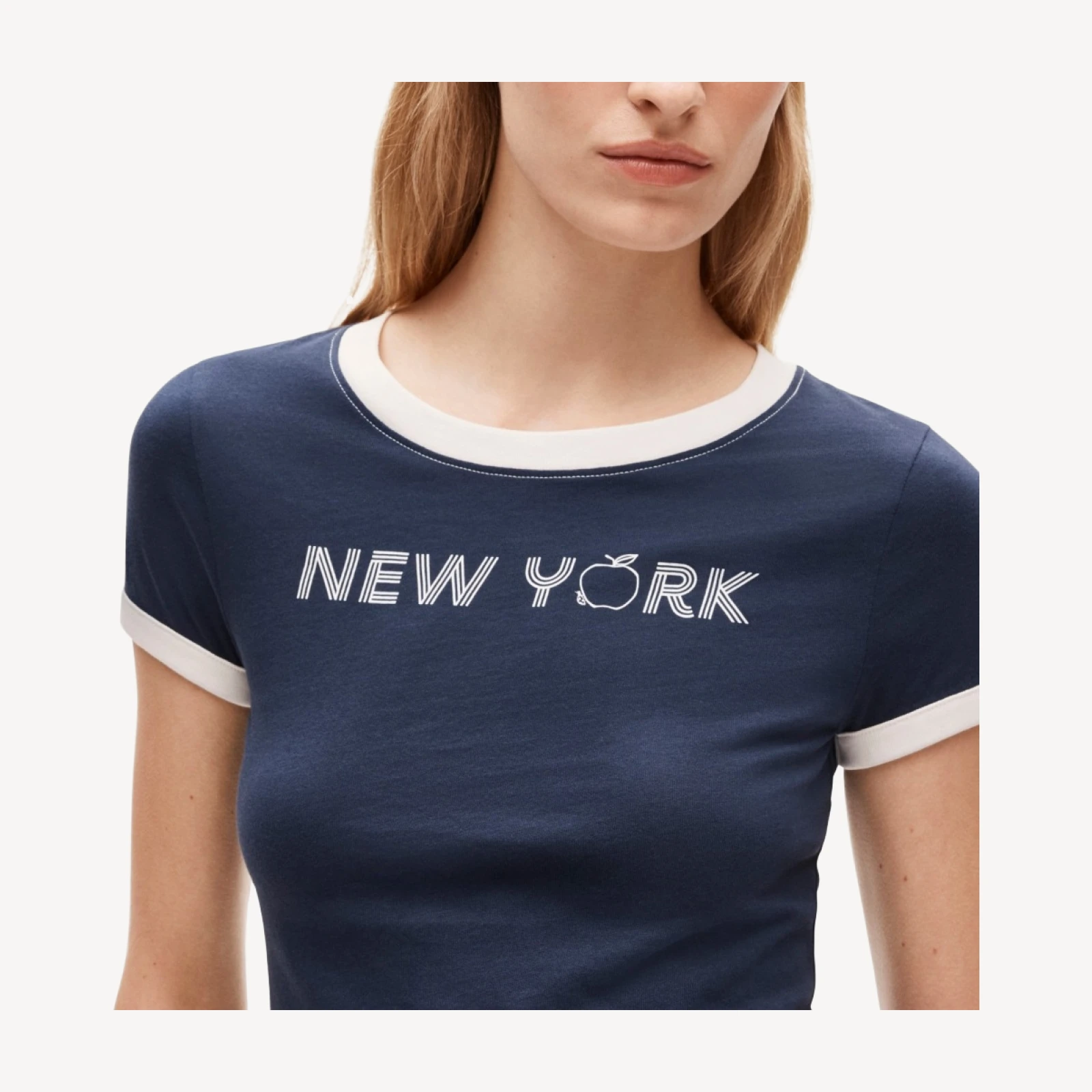 Vintage jersey "New York" graphic ringer T-shirt