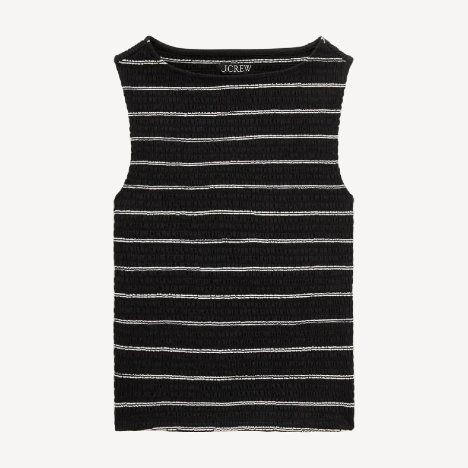 Smocked shell tank top in stripe