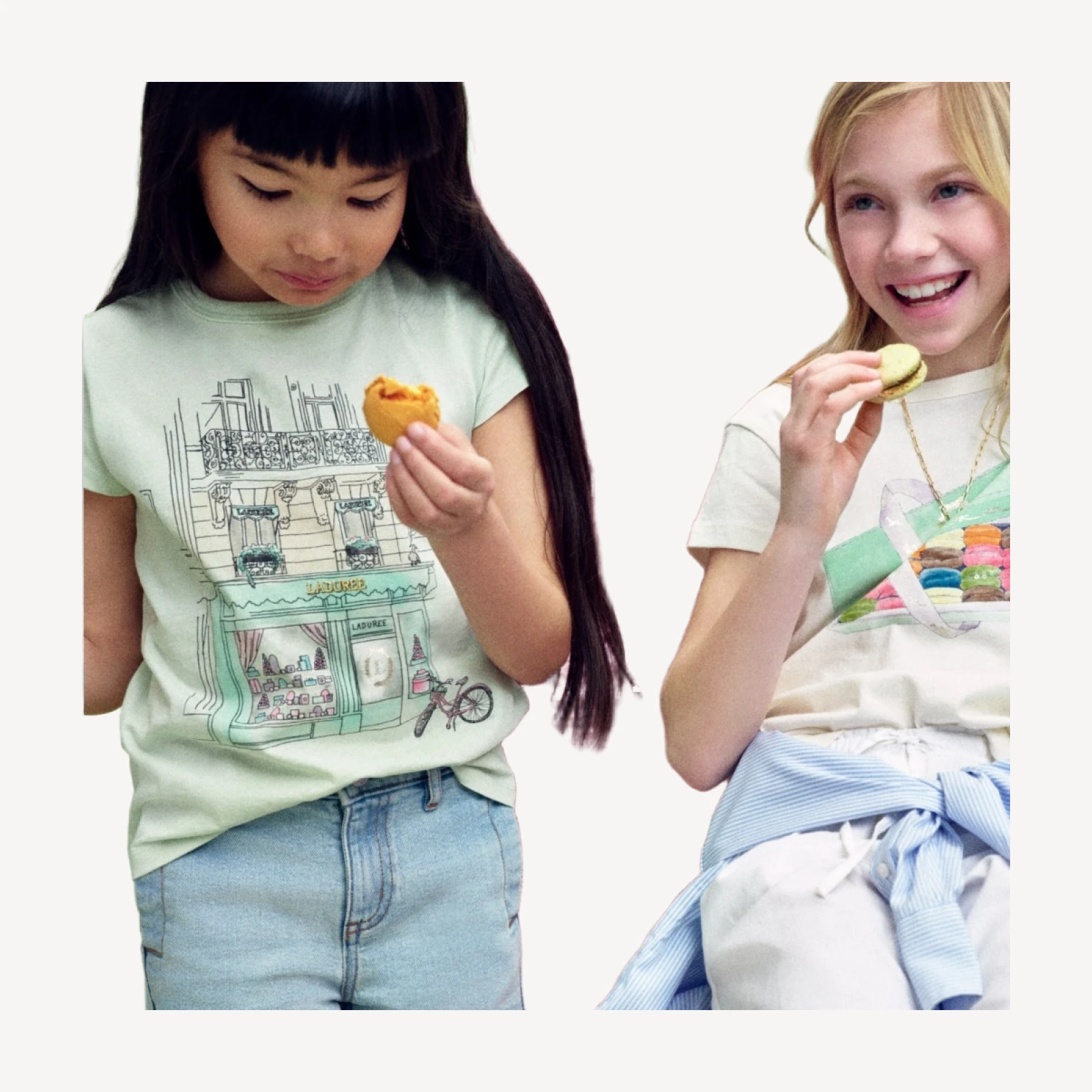 LADURÉE X Crewcuts girls' storefront graphic T-shirt