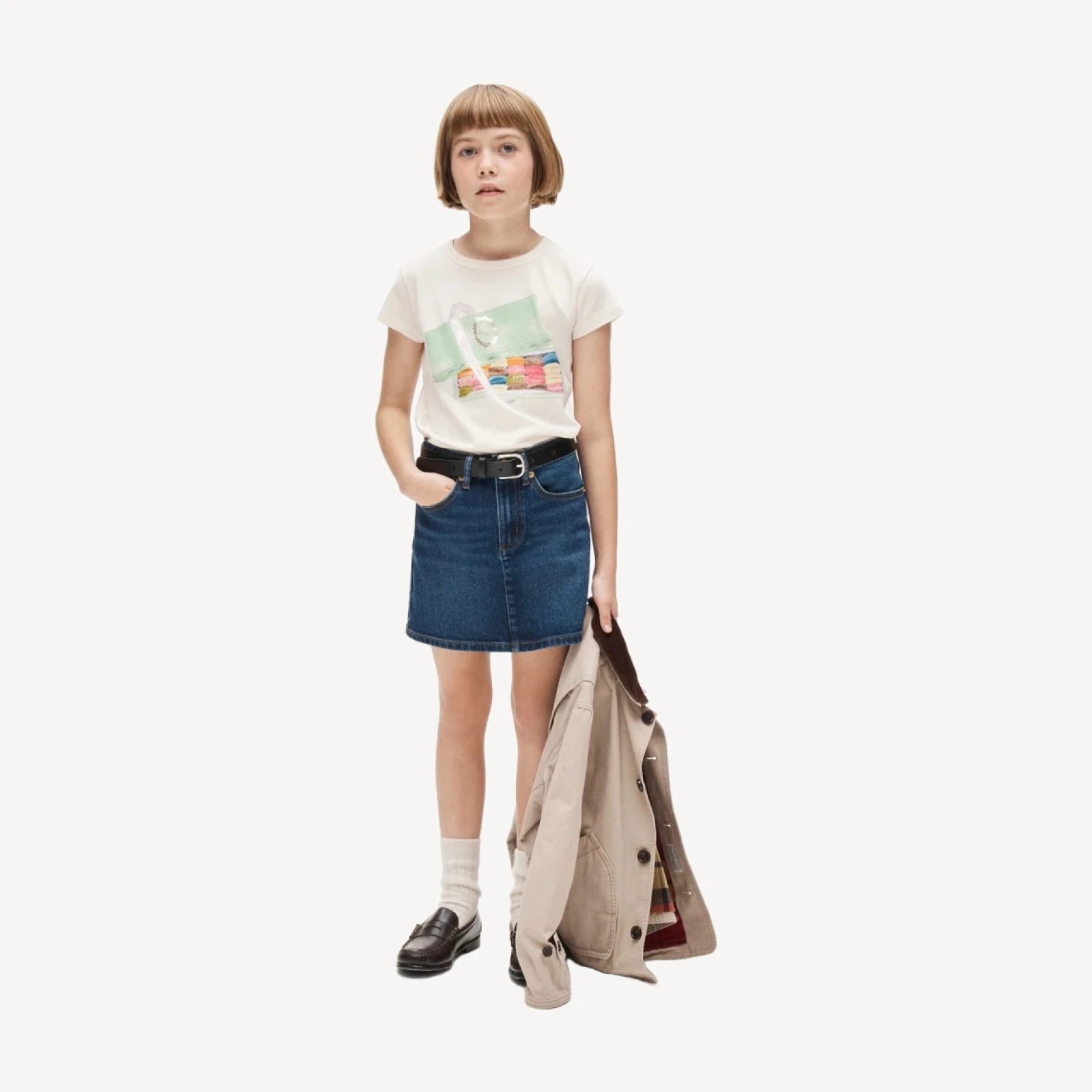 LADURÉE X Crewcuts girls' macaron graphic T-shirt with sequins