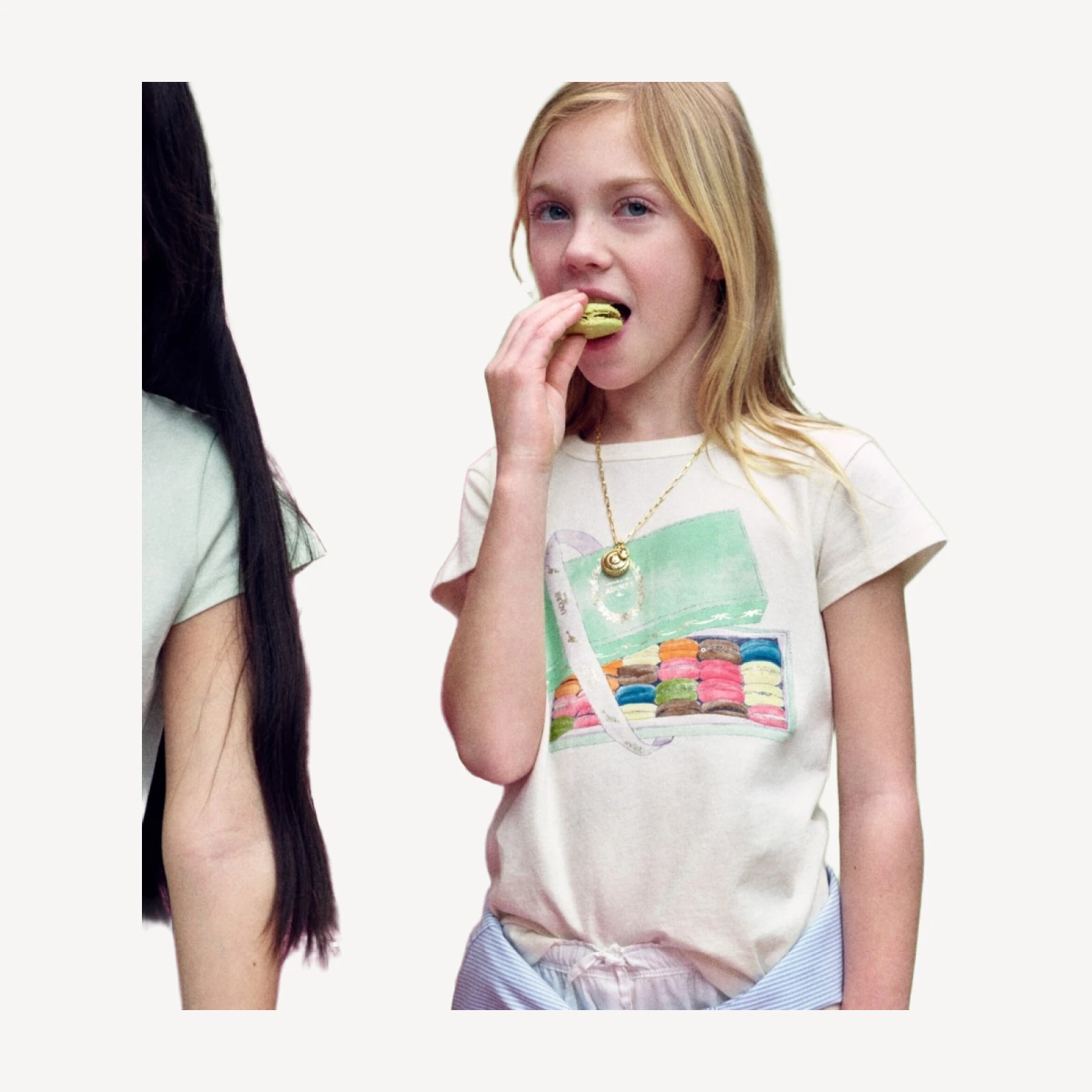 LADURÉE X Crewcuts girls' macaron graphic T-shirt with sequins