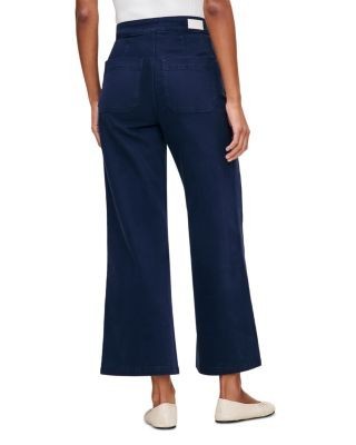 DL1961 Hepburn High Rise Ankle Wide Leg Jeans in Bright Navy Twill