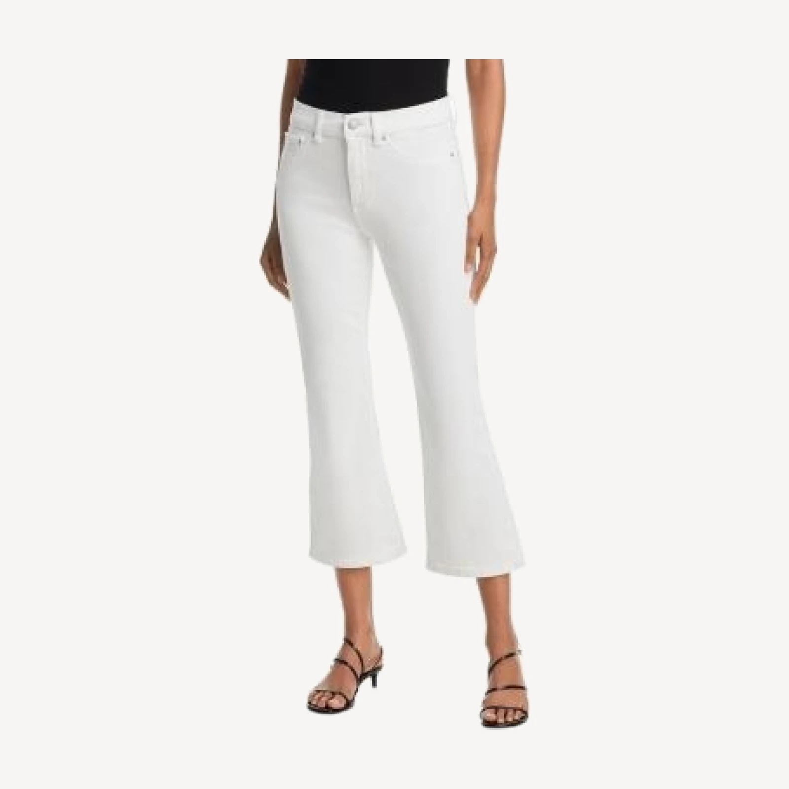 DL1961 Petite Bridget Crop Instasculpt High Rise Bootcut Jeans in White