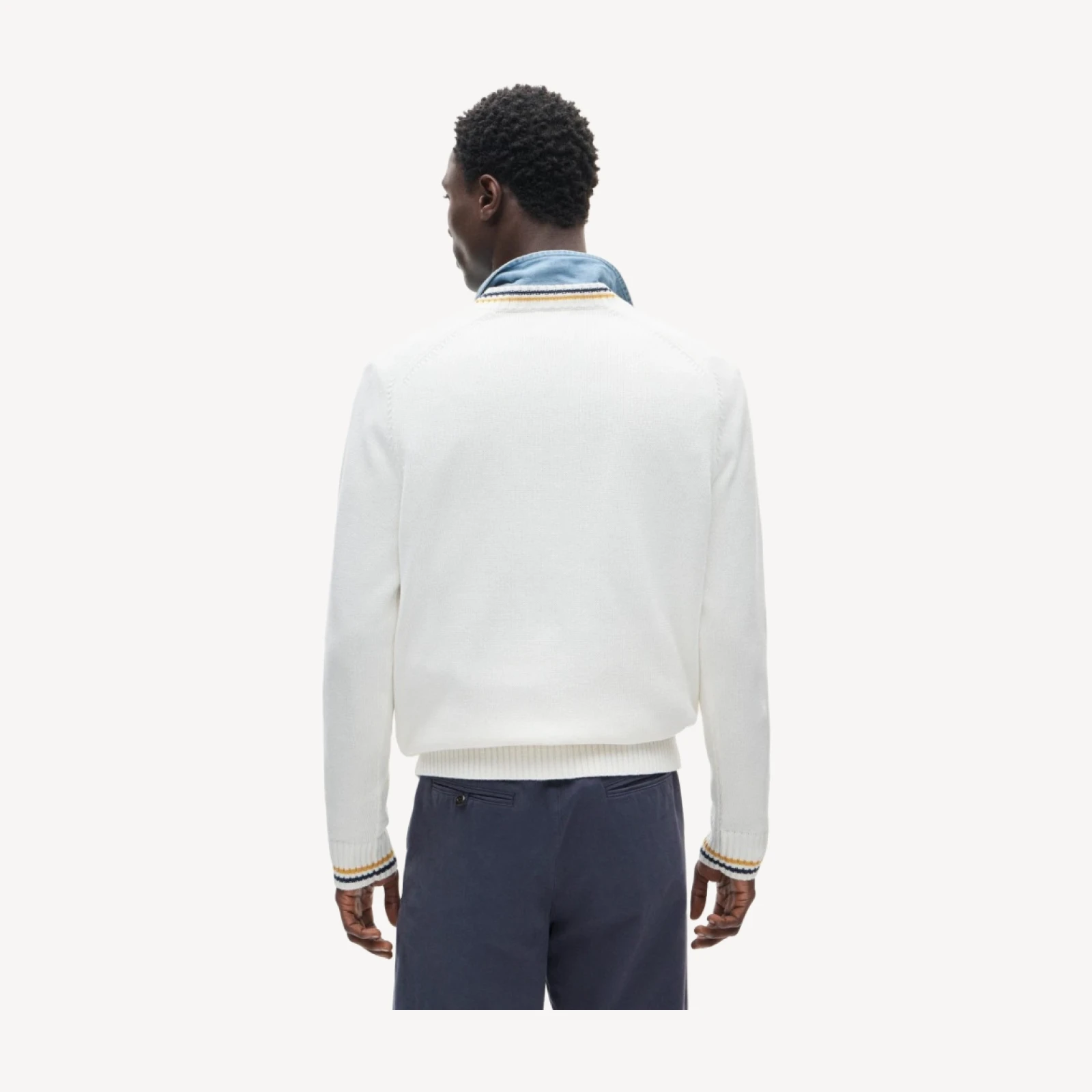 Heritage cotton tipped V-neck sweater
