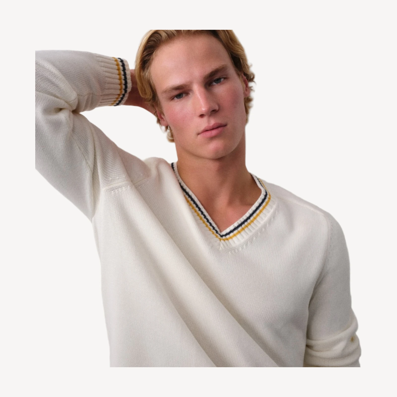 Heritage cotton tipped V-neck sweater