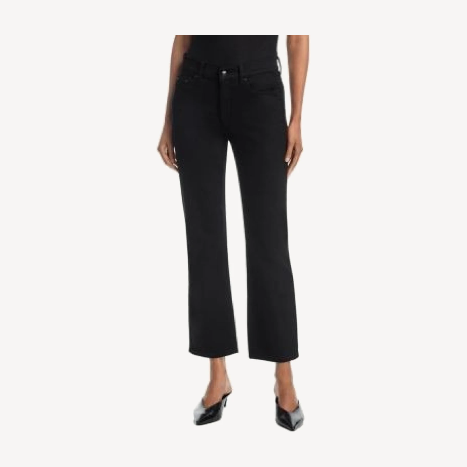 DL1961 Mara Straight Mid Rise Instasculpt Ankle Jeans in Black