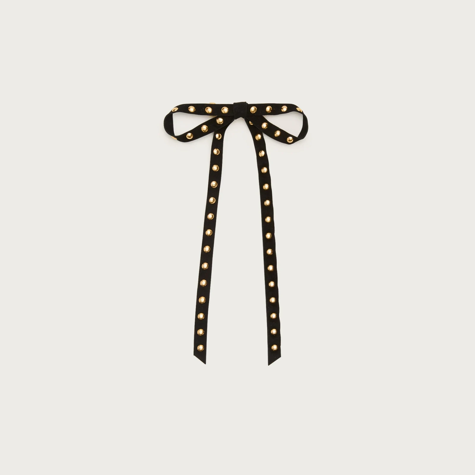 Studded leather hair bow