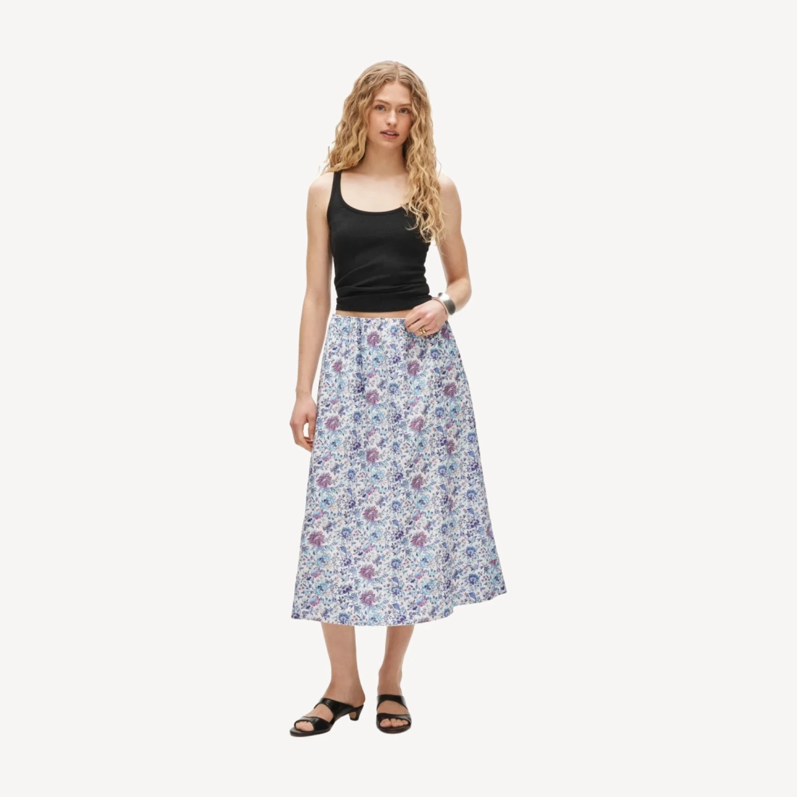 Pull-on midi skirt in Liberty® Christelle fabric