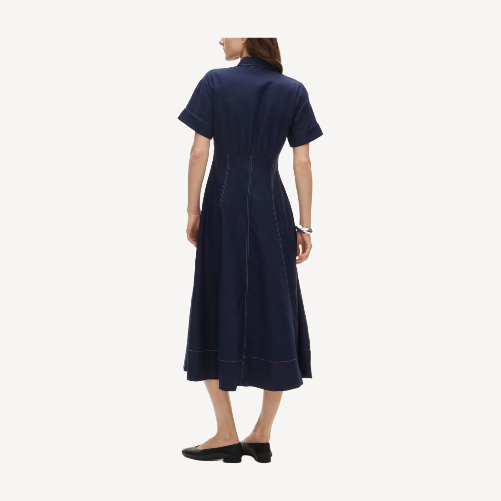 Zip-up shirt-dress in Gramercy linen blend