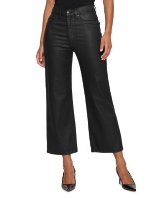 DL1961 Karmine Refined Wide Leg Jeans in Black Coated