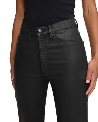 DL1961 Karmine Refined Wide Leg Jeans in Black Coated