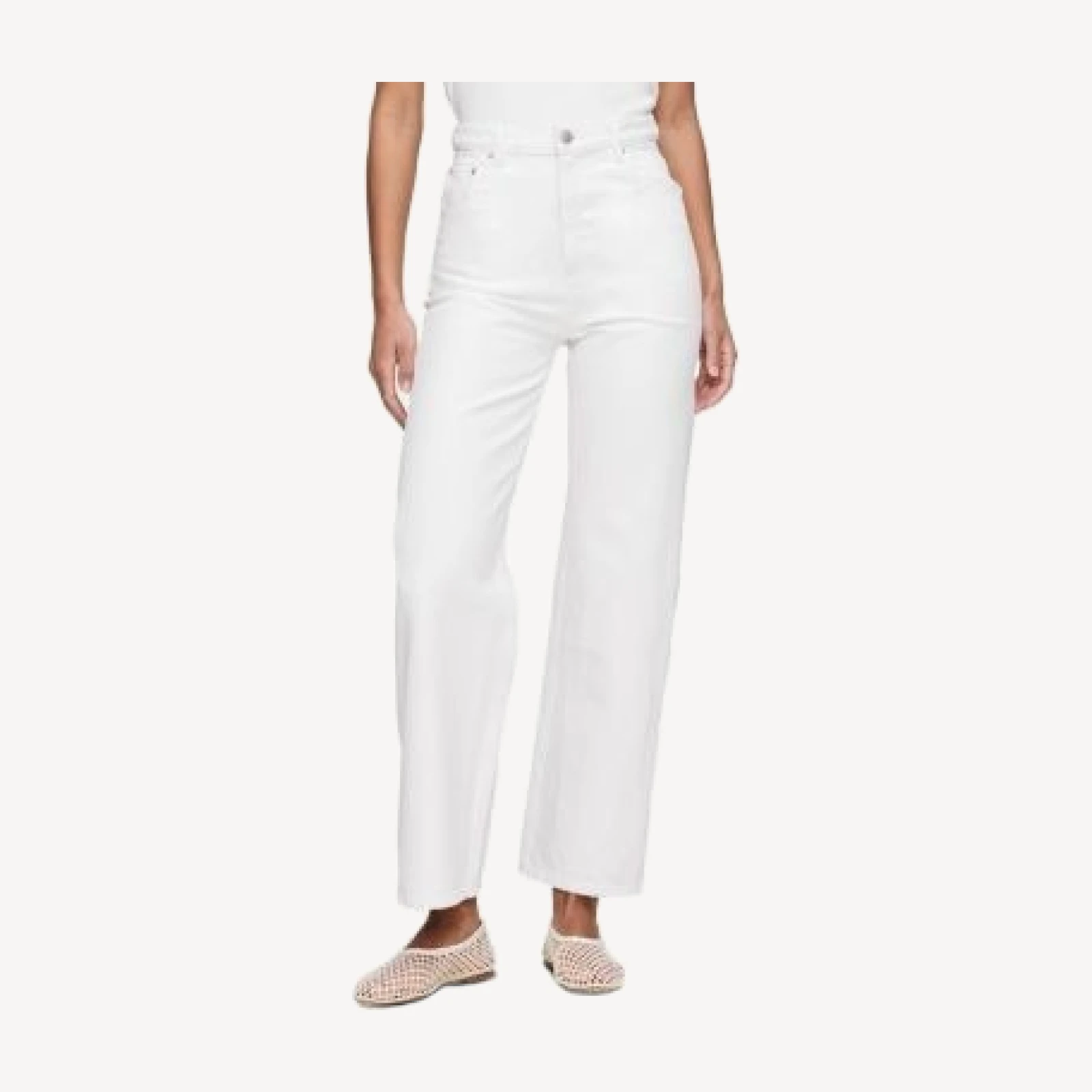 DL1961 Karmine Refined Wide Leg SculptSystem High Rise Jeans in White