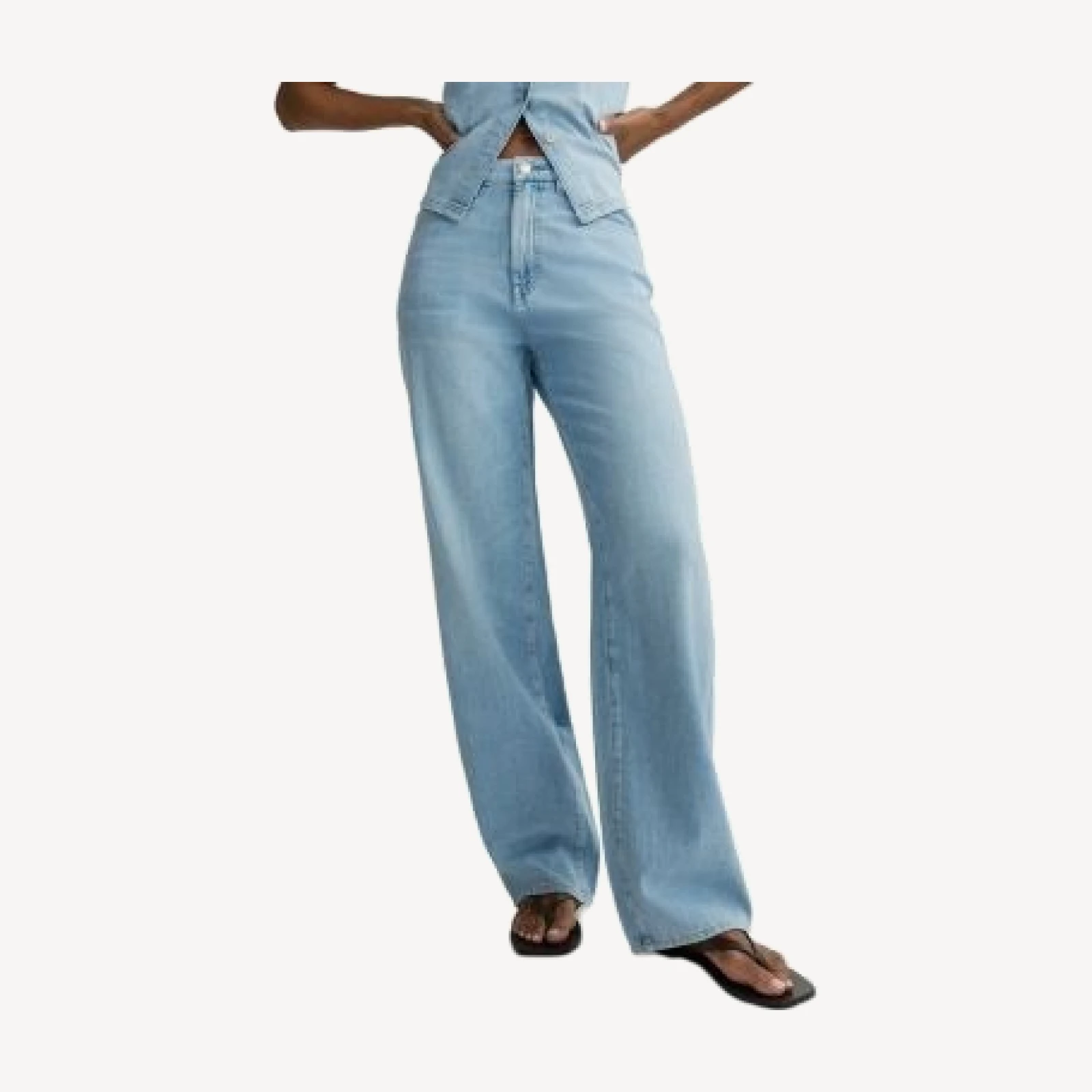 DL1961 Kaylen Soft Curve High Rise Wide Leg Jeans in Beachfront Aura