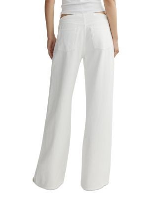 DL1961 Sienna Low Rise Tie Waist Wide Leg Jeans in White Aura