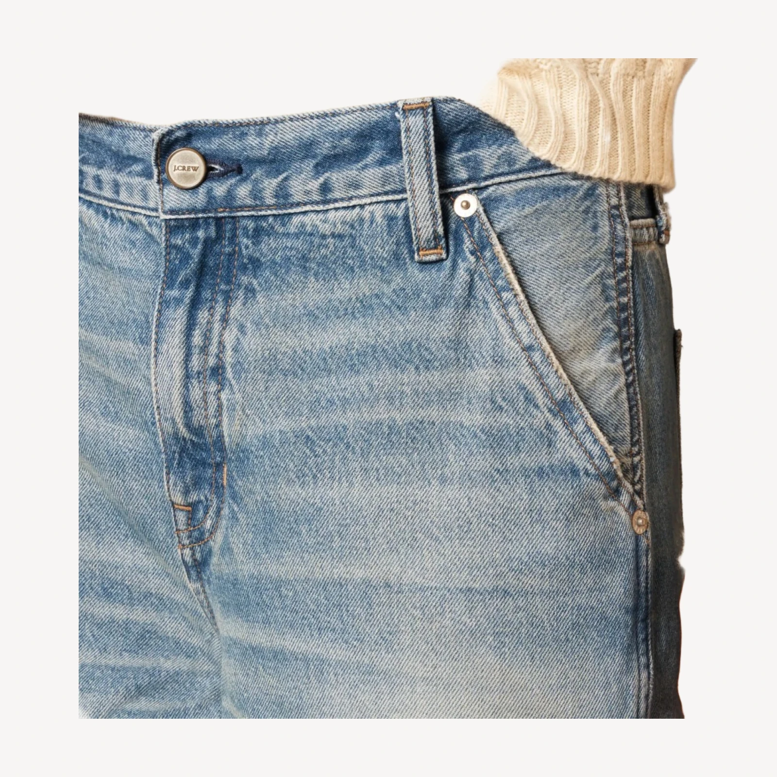 Utility low-rise wide-leg jean