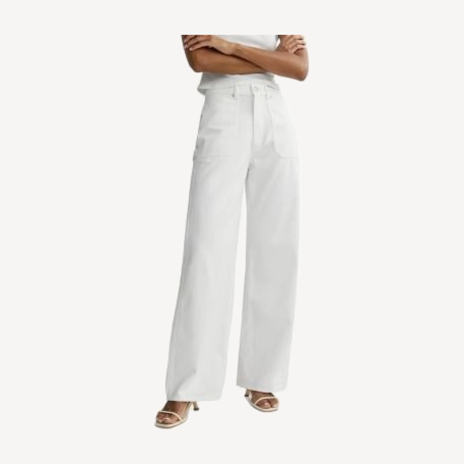 DL1961 Taylor High Rise Relaxed Barrel Jeans in White