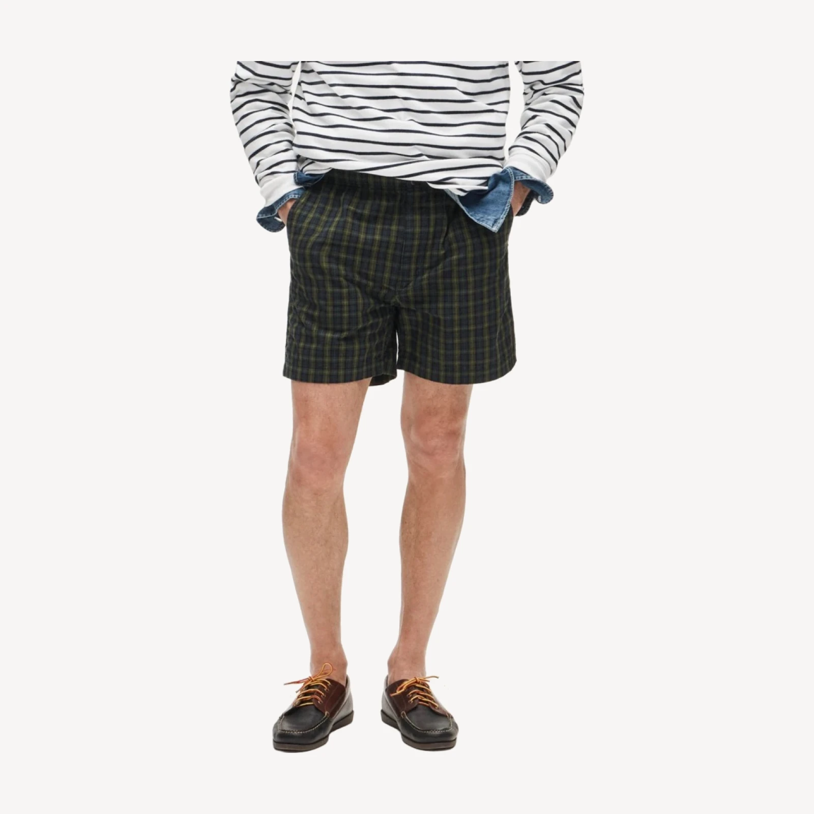 5.5" Pier short in cotton plaid