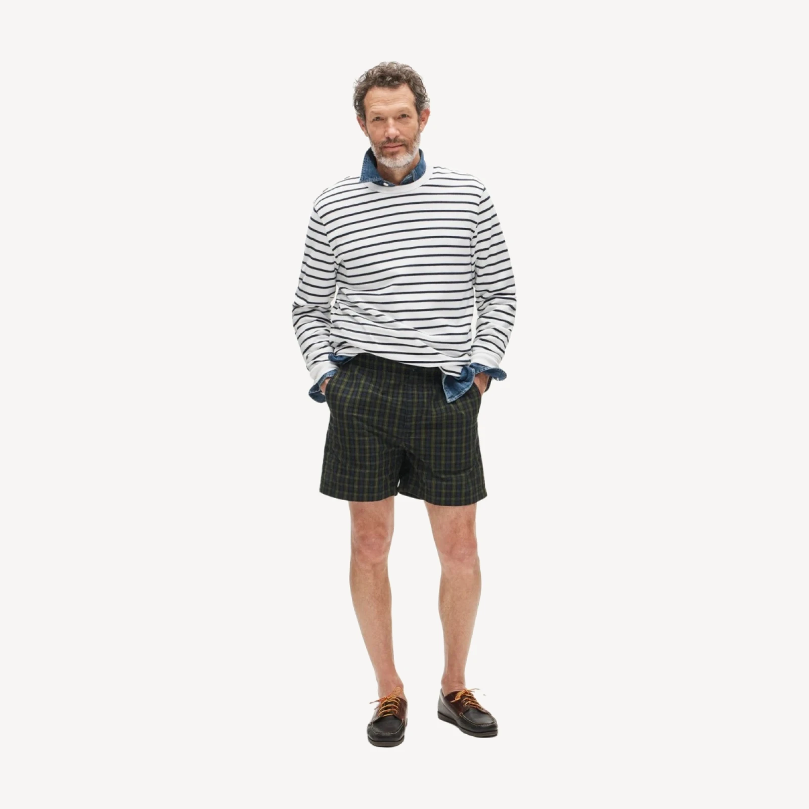 5.5" Pier short in cotton plaid