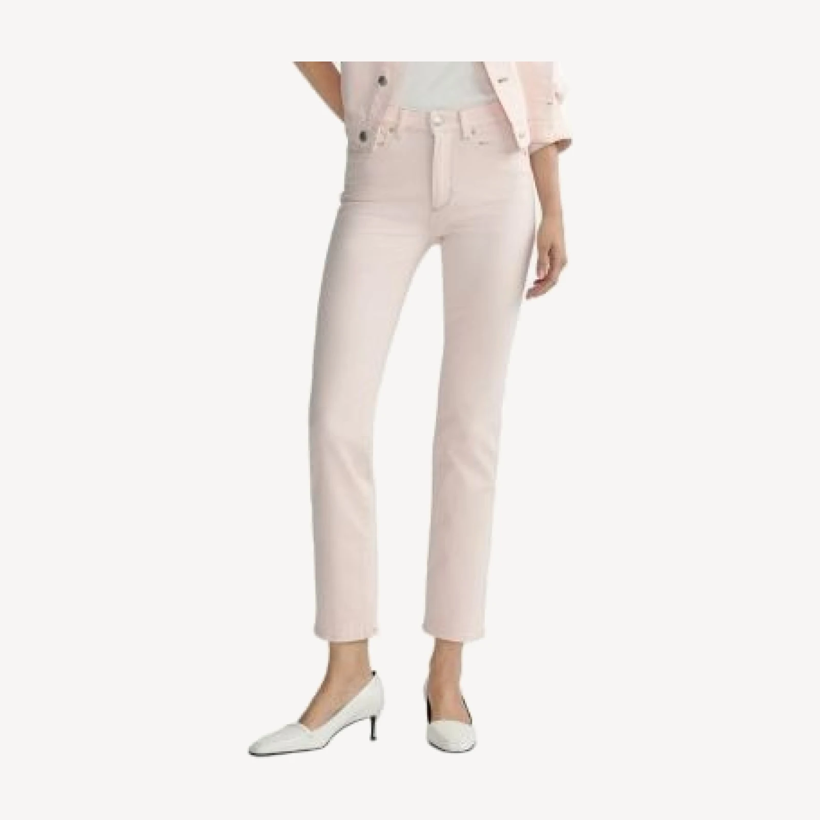 DL1961 Mara Straight Mid Rise Instasculpt Ankle Jeans in Ballet