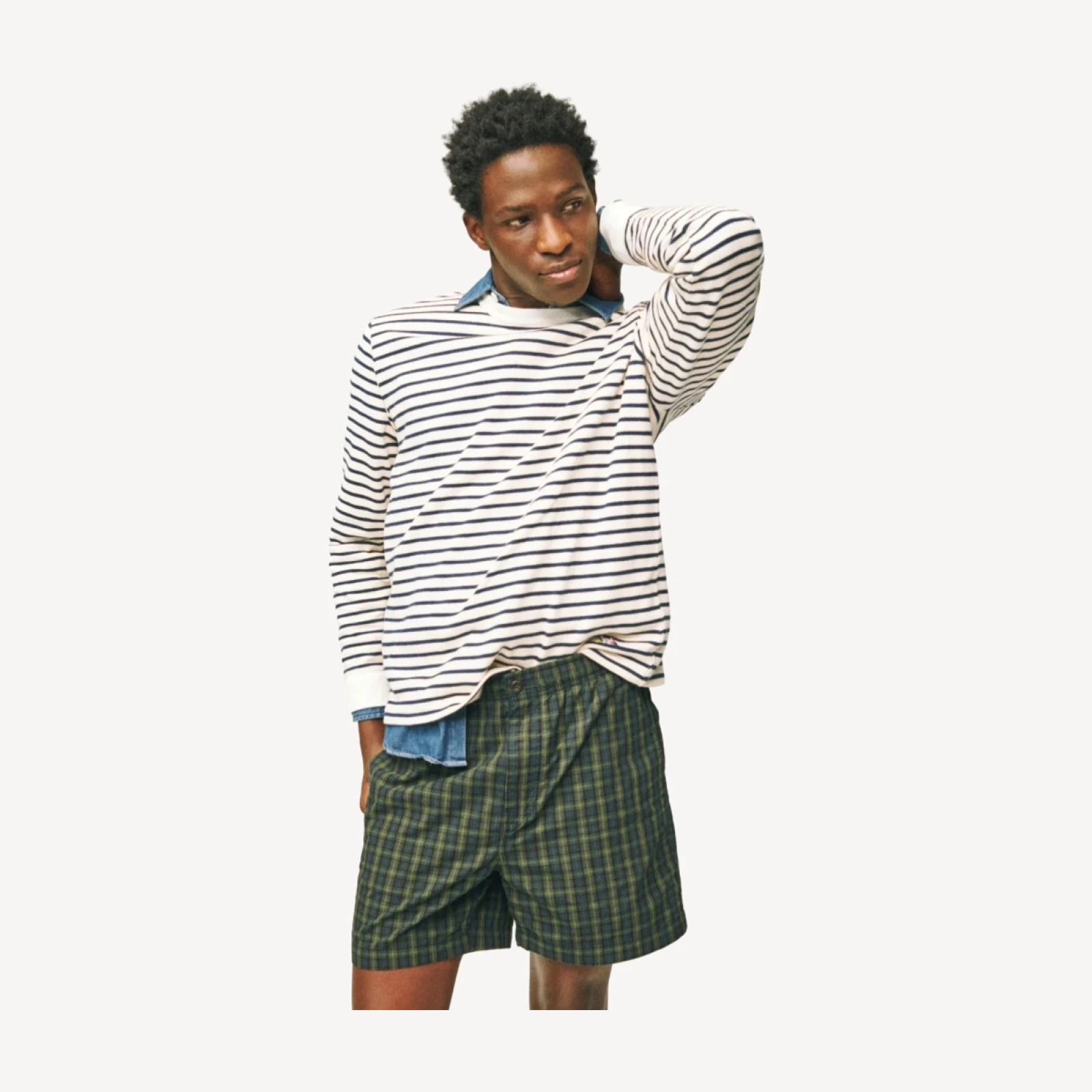 5.5" Pier short in cotton plaid